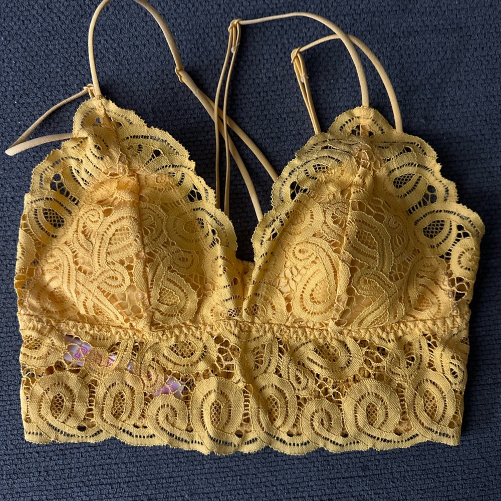 Small golden yellow PINK brand bralette worn once